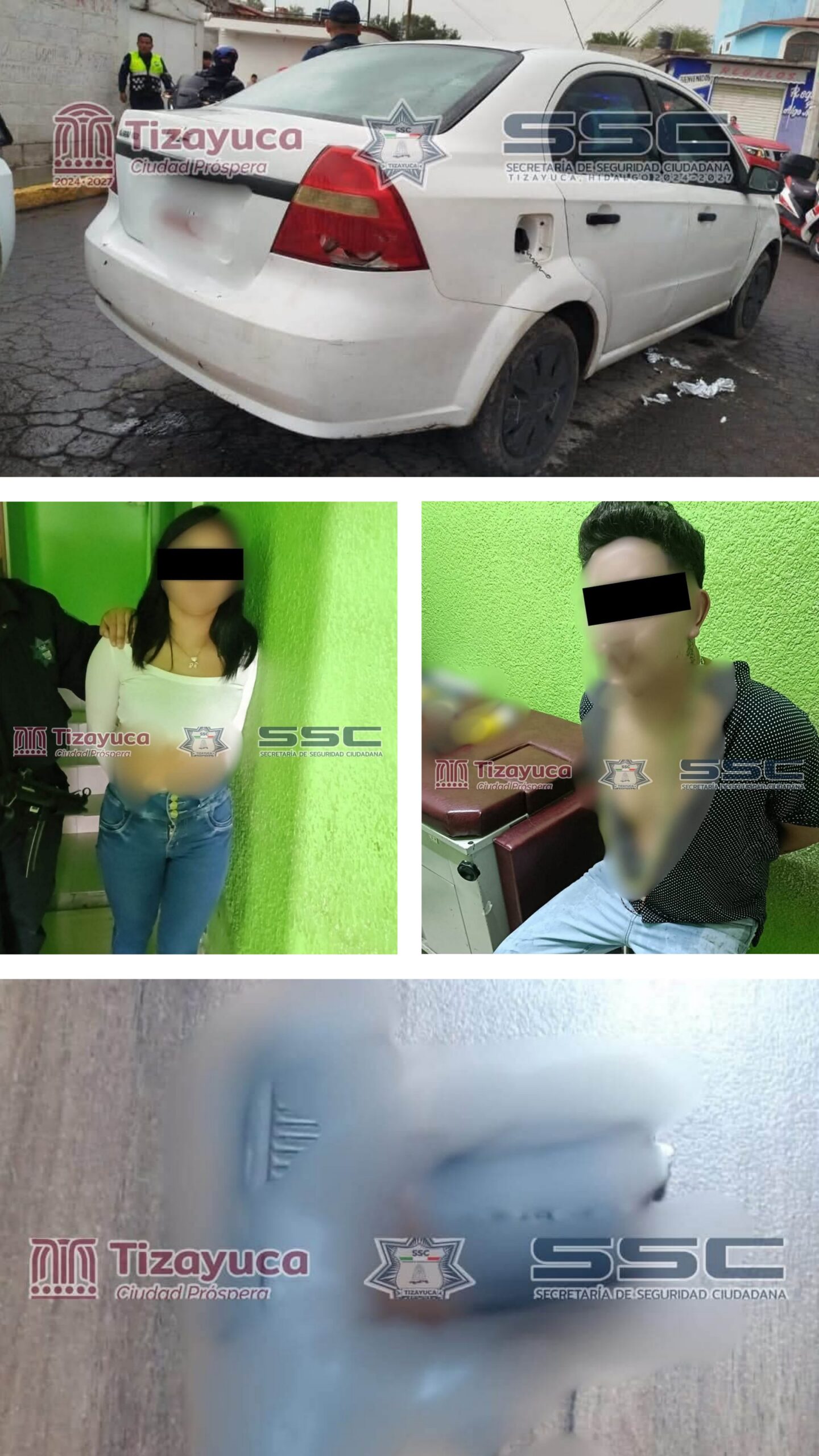 DETIENEN A PAREJA POR PRESUNTO ASALTO A COMERCIO EN TIZAYUCA