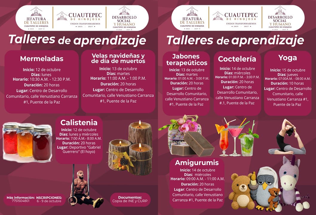 Abre Cuautepec inscripciones para nueva oferta de talleres en el Centro de Desarrollo Comunitario